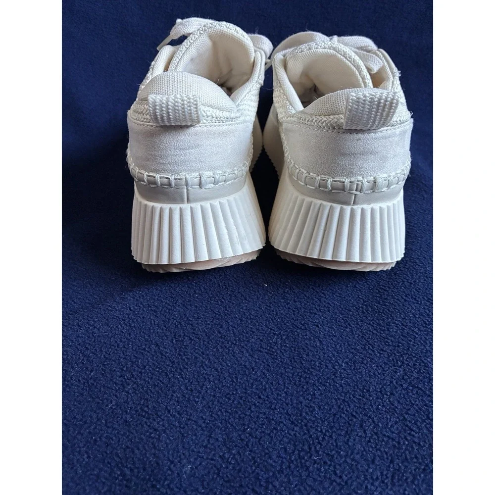 Dolce Vita Cream Platform Sneakers Size 9 Woven Chunky Ivory Lace Up Shoes